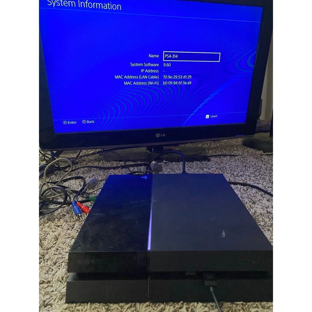 PlayStation 4 Black Console Sony PS4 500Gb Low Firmware V9.6 CUH-1215 W Control